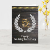 Happy Sapphire 5th Wedding Jubileum Kaart (Gele Bloem)