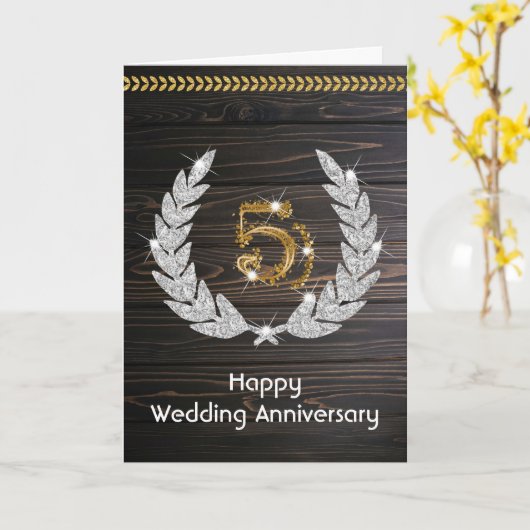 Happy Sapphire 5th Wedding Jubileum Kaart (Gele Bloem)