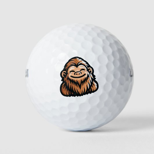 Happy Sasquatch - Glimlachend Bigfoot Golfballen (Voorkant)