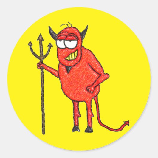 Happy Satan's Grill Ronde Sticker (Voorkant)