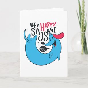HAPPY SAUSAGE DOG KAART