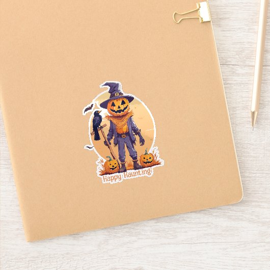 Happy Scarecrow Jack-o'-Lantern Sticker (Notitieboek)