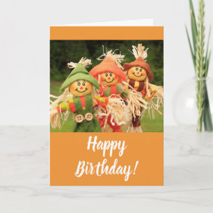 Happy Scarecrows herfst Birthday Kaart