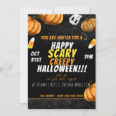 Happy Scary Creepy Halloween Invitation Kaart (Voorkant)