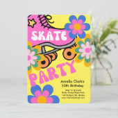 Happy Schaats Party Kaart (Staand voorkant)