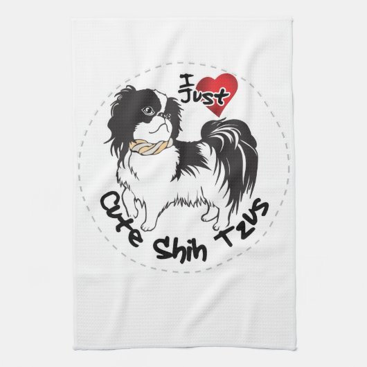 Happy Schattig Funny & Cute Shih Tzu Dog Theedoek (Verticaal)