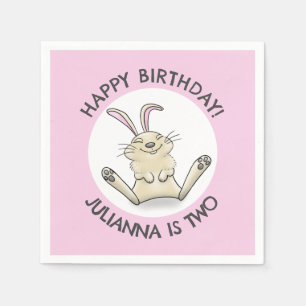 Happy schattig konijn gepersonaliseerde cartoon ve servet