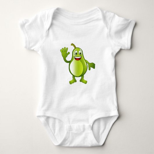 Happy schattig peer fruit karakter romper (Voorkant)