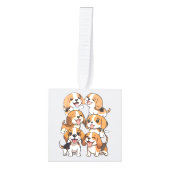 Happy schattige beagle honden decoratie (Voorkant)
