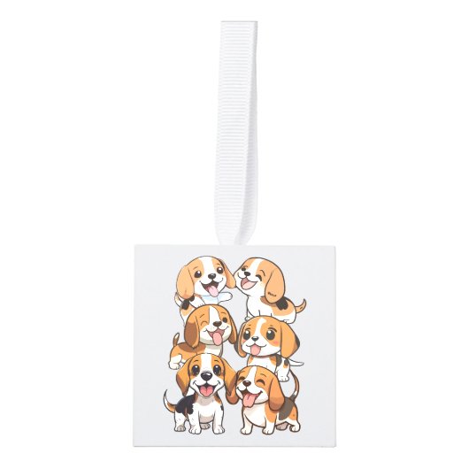 Happy schattige beagle honden decoratie (Voorkant)