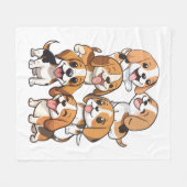 Happy schattige beagle honden fleece deken (Voorkant (Horizontaal))