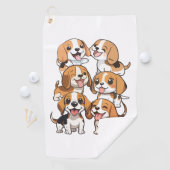 Happy schattige beagle honden golfhanddoek (Insitu)