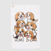 Happy schattige beagle honden golfhanddoek (Voorkant)