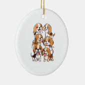 Happy schattige beagle honden keramisch ornament (Rechts)