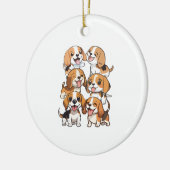 Happy schattige beagle honden keramisch ornament (Links)