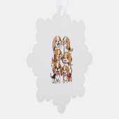 Happy schattige beagle honden ornament kaart (Rechts)