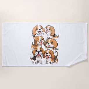 Happy schattige beagle honden strandlaken