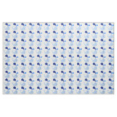 Happy Schattige Blue Whale Fabric Stof (Yard (91,4 cm))