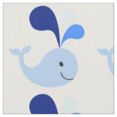 Happy Schattige Blue Whale Fabric Stof (Close Up)