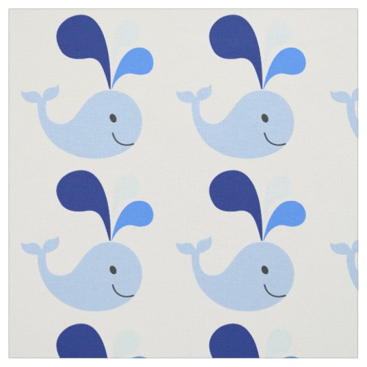Happy Schattige Blue Whale Fabric Stof (Swatch)