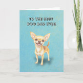 Happy Schattige Chihuahua Beste Hond Papa Vaderdag Kaart (Voorkant)