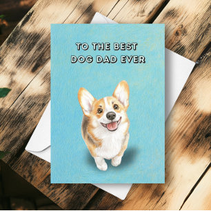 Happy Schattige Corgi Beste Hond Papa Ooit Vaderda Kaart