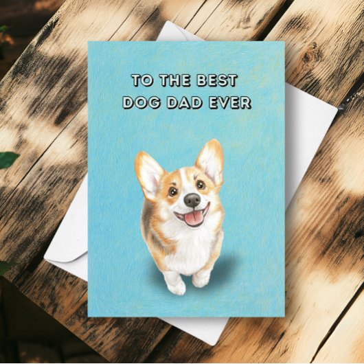 Happy Schattige Corgi Beste Hond Papa Ooit Vaderda Kaart