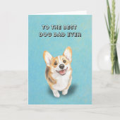 Happy Schattige Corgi Beste Hond Papa Ooit Vaderda Kaart (Voorkant)