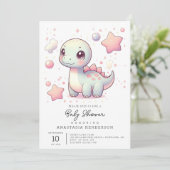 Happy Schattige Dinosaur Baby shower Kaart (Staand voorkant)