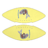 Happy schattige harp seal cartoon illustratie american football (Panelen)