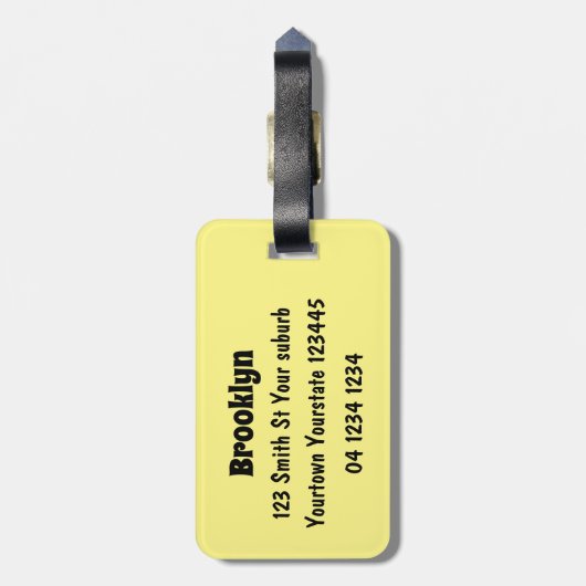 Happy schattige harp seal cartoon illustratie bagagelabel (Achterkant verticaal)