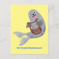 Happy schattige harp seal cartoon illustratie