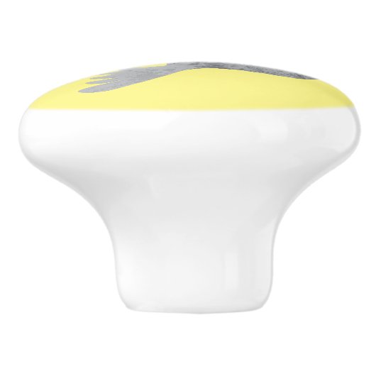 Happy schattige harp seal cartoon illustratie keramische knop (Zijkant)