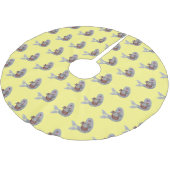 Happy schattige harp seal cartoon illustratie kerstboom rok (Gekanteld)