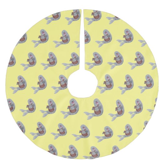 Happy schattige harp seal cartoon illustratie kerstboom rok (Voorkant)