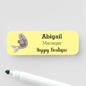 Happy schattige harp seal cartoon illustratie naamplaatje (In situ)