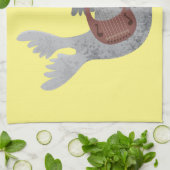 Happy schattige harp seal cartoon illustratie theedoek (Gevouwen)