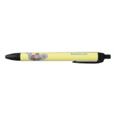 Happy schattige harp seal cartoon illustratie zwarte inkt pen (Bodem)
