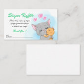 Happy Schattige Kat Baby shower Blauw Baby Luier R Plaatskaartje (Voorkant / Achterkant)