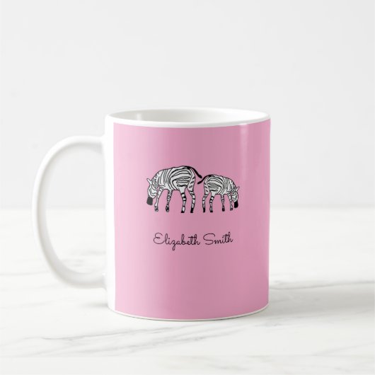 Happy Schattige Kenia Zebras Roze Mok (Links)