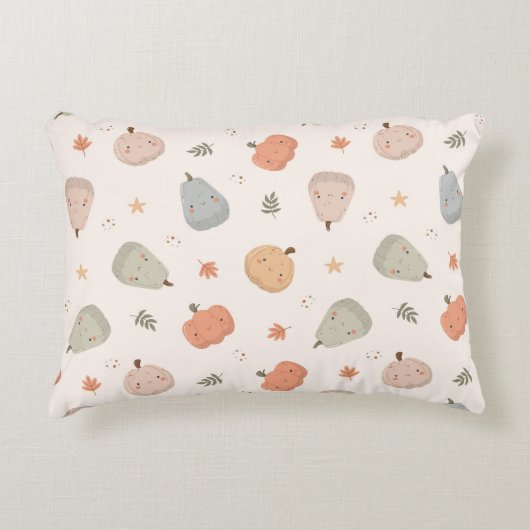 Happy Schattige pompoenpatroon - Accent Pillow Accent Kussen (Voorkant)