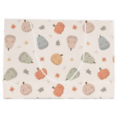 Happy Schattige pompoenpatroon - Grote Cadeauzak Groot Cadeauzakje (Achterkant)