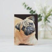 Happy Schattige Pug Briefkaart (Staand voorkant)