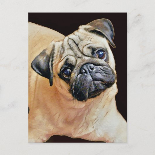 Happy Schattige Pug Briefkaart (Voorkant)