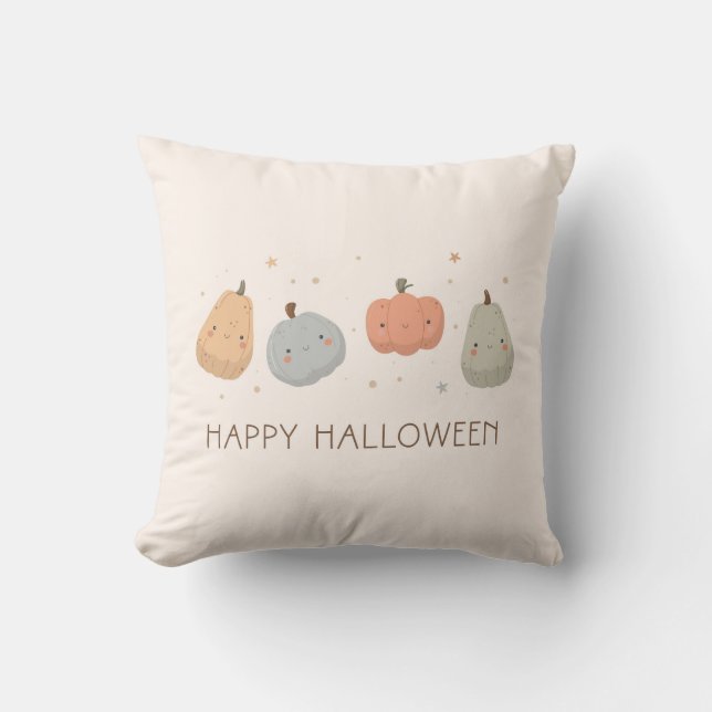 Happy Schattige Pumpkin Design Sierkussen (Voorkant)