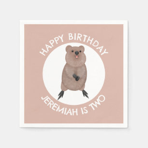 Happy schattige quokka gepersonaliseerde cartoon v servet
