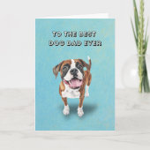 Happy Schattigee Boxer Dog Beste vader ooit Vaderd Kaart (Voorkant)