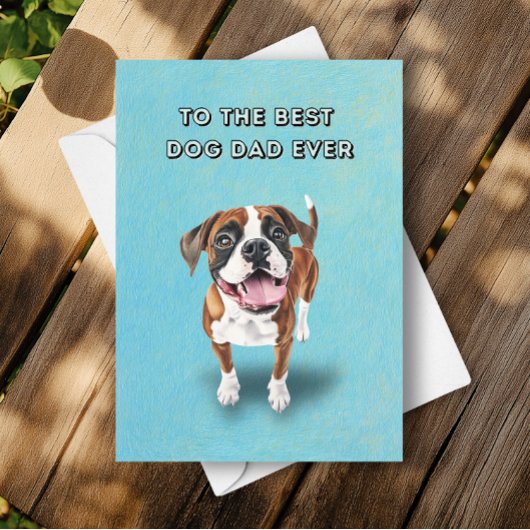 Happy Schattigee Boxer Dog Beste vader ooit Vaderd Kaart