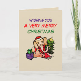  Happy Schattigee Cartoon Kerst Olifant Feestdagen Kaart