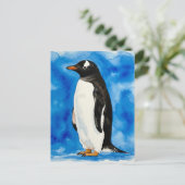 Happy Schattigee Penguin Waterverf Briefkaart (Staand voorkant)